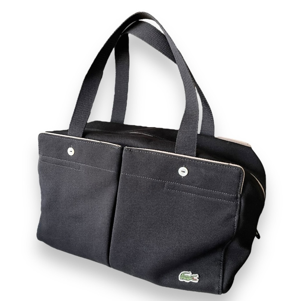 Vintage Lacoste Black Mini Tote Shoulder Bag EUC